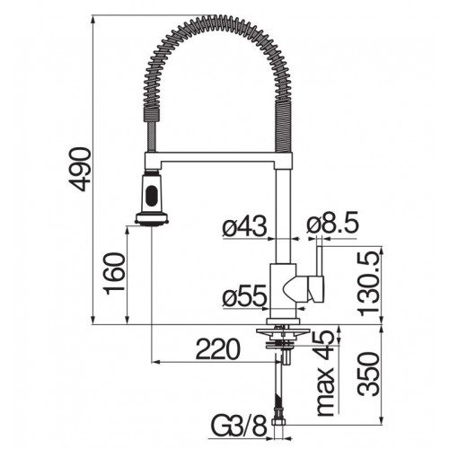 Nobili LV00300/3CR Serie Live - Miscelatore...