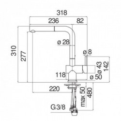 Nobili LV00117/1NBBM Serie Live - Miscelatore Cucina, Doccetta Estraibile, Bocca Girevole, Finitura Nero