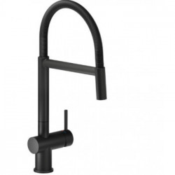 Nobili BR00300BM Serie Live - Miscelatore Cucina, Monocomando, Bocca Girevole, Doccetta Orientabile, Finitura Nero