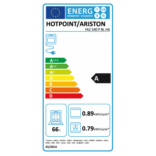 Hotpoint FA2 540 P BL HA 66 L 3300 W A Nero