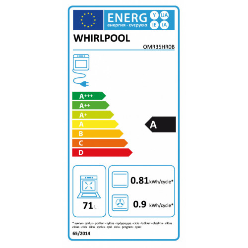 Whirlpool OMR35HR0B 71 L A Nero