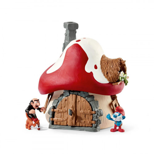 schleich The Smurfs Smurf house with 2 figurines