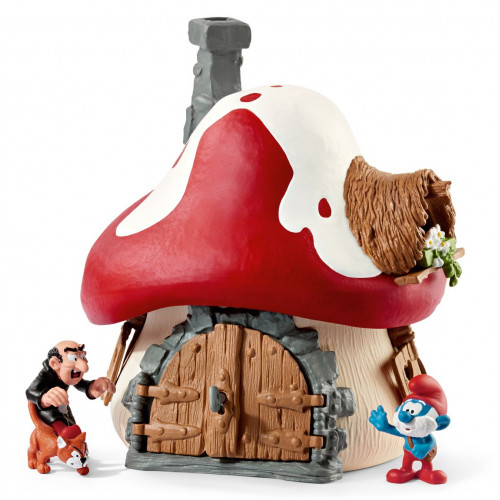 schleich The Smurfs Smurf house with 2 figurines
