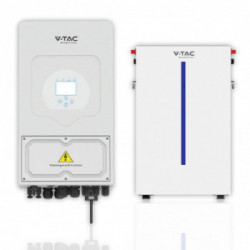 KIT Fotovoltaico 6kW con Batteria di Accumulo LiFePO4 6.14 kWh da Muro (SKU 11539) e Inverter Monofase Ibrido (SKU 11529) -