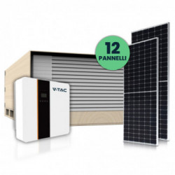 KIT Fotovoltaico 5KW (4.92 KW) con 12 Pannelli Solari Fotovoltaici Monocristallini 410W e Inverter Monofase Ibrido con