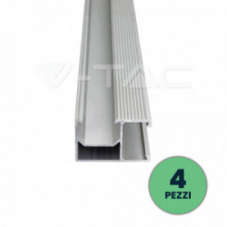 Profili in Alluminio per Fissaggio Pannelli Solari Fotovoltaici Lunghezza 2m (4 Pezzi)