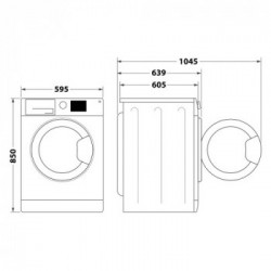 Hotpoint NDB 10736 WA IT lavasciuga Libera installazione Caricamento frontale Bianco D