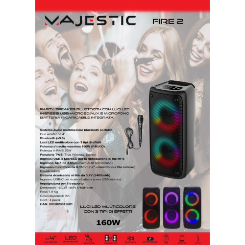 New Majestic Fire 2 Sistema PA indipendente 20...