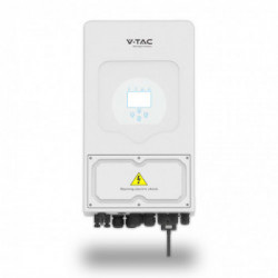 V-TAC Inverter Fotovoltaico Monofase Ibrido On-Grid/Off-Grid 6kW Schermo Touch con Smart Meter Integrato inclusi CT e