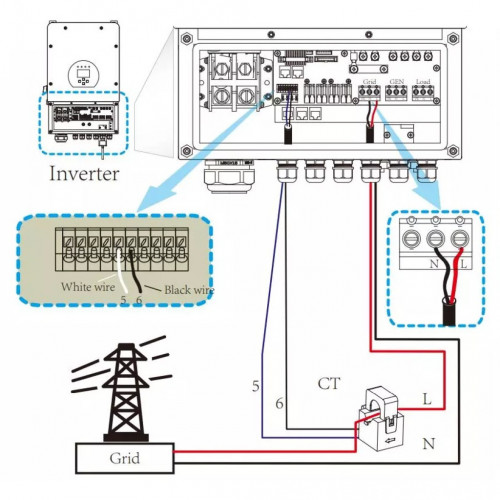 V-TAC Inverter Fotovoltaico Monofase Ibrido...