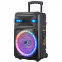 New Majestic Party Speaker A Trolley Bluetooth Con Luci LED, Ingressi USB/MicroSD/AUX/Mic, Telecomando E Microfono Con Filo In