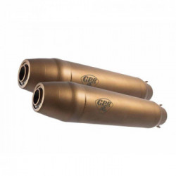 Scarico GPR Yamaha Tt 600 R 1998/04 - Tt 600 E Coppia di silenziatori Omologati senza Raccordo Deeptone Bronze Cafè Racer