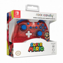 PDP Rock Candy: Mario Punch Rosso, Traslucido USB Gamepad Analogico/Digitale Nintendo Switch, Nintendo Switch Lite, Nintendo