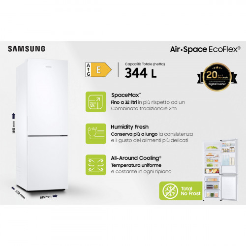 Samsung Frigorifero Combinato EcoFlex 1.85m...