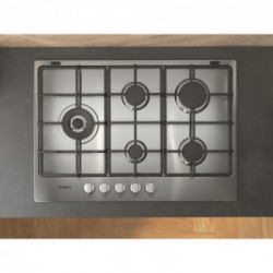 Whirlpool TGML 761 IX R Acciaio inossidabile Da incasso 73 cm Gas 5 Fornello(i)