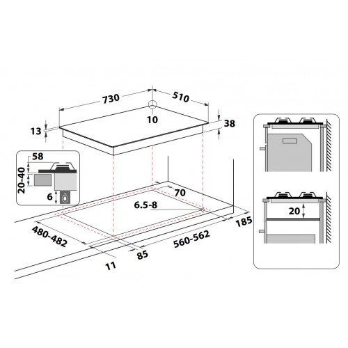 Indesit TH 752 /I (AV) Avena Da incasso 75 cm...