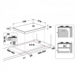 Indesit TH 752 /I (AV) Avena Da incasso 75 cm Gas 5 Fornello(i)