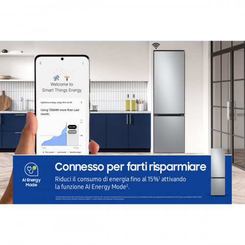 Samsung Frigorifero Combinato EcoFlex AI 2m...