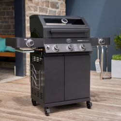 Rösle Videro PRO G3-S Vario+ - Barbecue a Gas, 30 mbar, 3 Bruciatori + 2 Bruciatori Laterali, Modello 25570 IN OMAGGIO