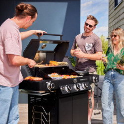 Rösle Videro PRO G3-S Vario+ - Barbecue a Gas, 30 mbar, 3 Bruciatori + 2 Bruciatori Laterali, Modello 25570 IN OMAGGIO