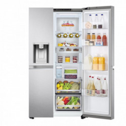 LG GSLV91MBAC Frigorifero Side-by-Side, Classe C, 635L, Wi-Fi, No allaccio, UVnano, Acciaio