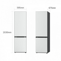 LG GBB72BM9DQ Frigorifero combinato, Classe D, 387L, Wi-Fi, Wine Rack, Vetro bianco satin