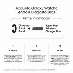 Samsung Galaxy Watch6 Smartwatch Analisi del Sonno Ghiera Touch in Alluminio 40mm Gold