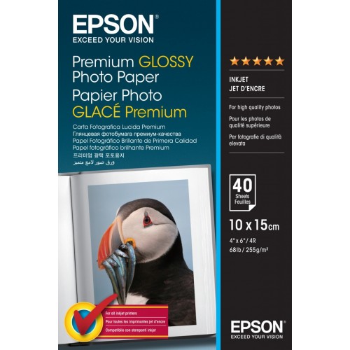 Epson Premium Glossy Photo Paper - 10x15cm - 40...