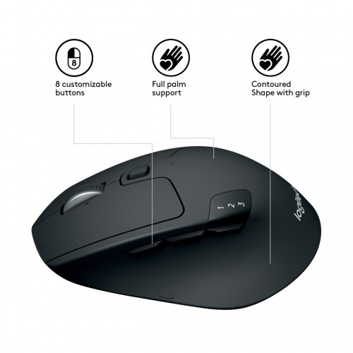 Logitech M720 mouse Wireless a RF + Bluetooth...