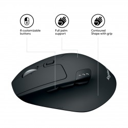 Logitech M720 mouse Wireless a RF + Bluetooth Ottico 1000 DPI Mano destra