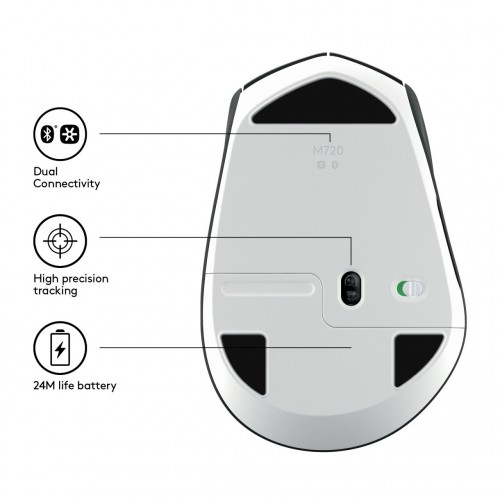 Logitech M720 mouse Wireless a RF + Bluetooth...