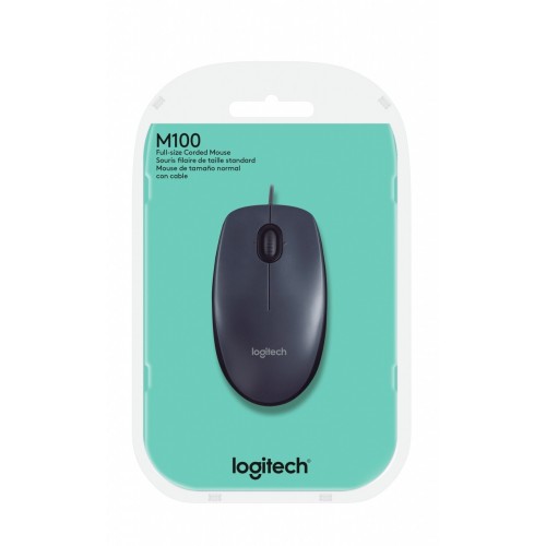Logitech M100 mouse USB tipo A Ottico 1000 DPI...