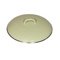 Coperchio smaltato 'Pastell' Bordo cromato, cm 22, verde nilo