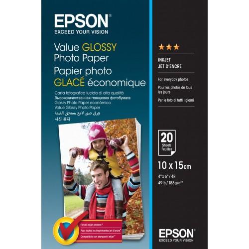 Epson Value Glossy Photo Paper - 10x15cm - 20...