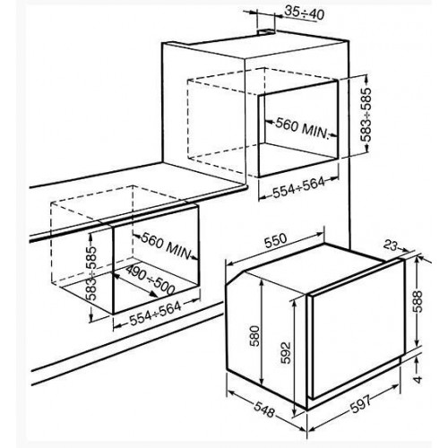 Smeg SF64M3TVS - Forno Elettrico da Incasso, 70...