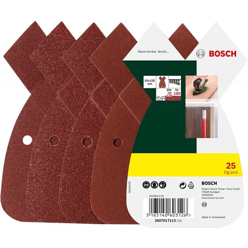 Bosch 2607017113 B&D Mouse 25 Fogli Abrasivi...