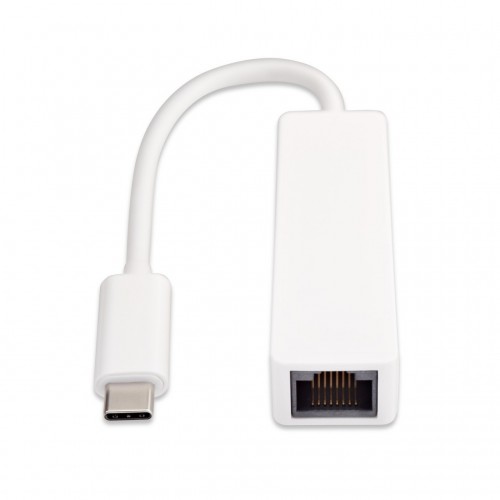 V7 Adattatore USB-C (m) a Ethernet (f) bianco