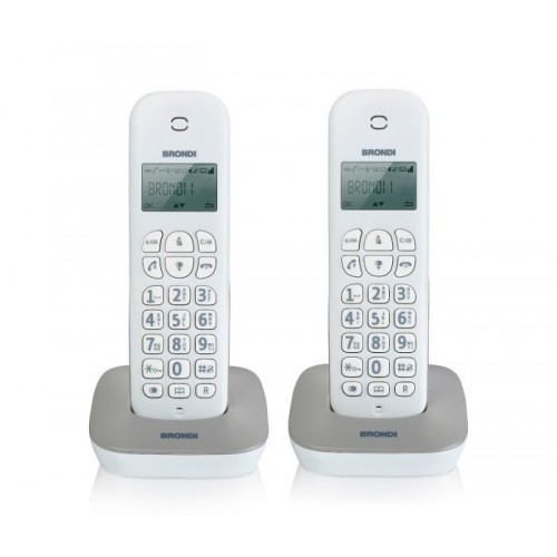 Brondi Gala Twin Telefono DECT Grigio, Bianco...