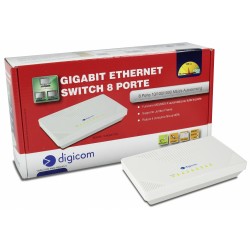 Digicom SWG08-T03 Gigabit Ethernet (10/100/1000) Bianco