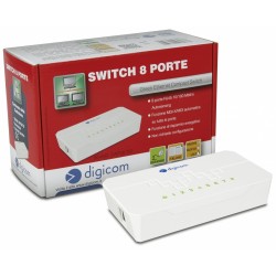Digicom SWF08-T02 Fast Ethernet (10/100) Bianco