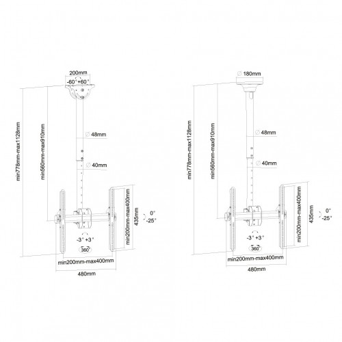 Newstar Supporto da soffitto per schermi...