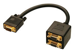 Lindy VGA Splitter Cable cavo VGA 0,18 m VGA (D-Sub) Nero