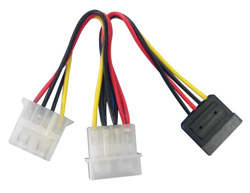Lindy SATA/5.25" Power Adapter Splitter Cable, 0.15m Multicolore 0,15 m
