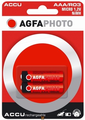 AgfaPhoto NiMh Micro 1000 mAh Batteria ricaricabile Mini Stilo AAA Nichel-Metallo Idruro (...