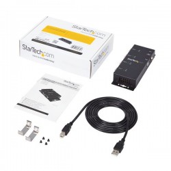StarTech.com Hub adattatore seriale USB a DB9 RS232 4 porte – Guide DIN industriali DIN e montabile a parete