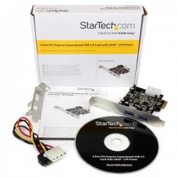 StarTech.com Adattatore scheda SuperSpeed USB 3.0 con 2 porte PCI Express (PCIe) con UASP - Alimentazione LP4