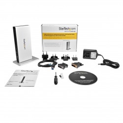 StarTech.com Docking Station Universale per Laptop USB 3.0 per dual-monitor DVI Gigabit Ethernet con adattatori HDMI / VGA