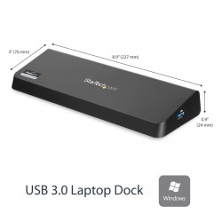StarTech.com Docking Station Laptop universale USB 3.0 a doppia uscita video 4K DisplayPort / HDMI - Gbe + porta USB a ricarica