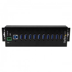 StarTech.com Hub USB 3.0 industriale a 10 porte con adattatore di alimentazione esterno - Protezione ESD e sovratensioni a 350 W