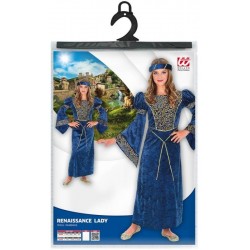 DAMA DEL RINASCIMENTO (vestito, copricapo) (128 cm / 5-7 Years)